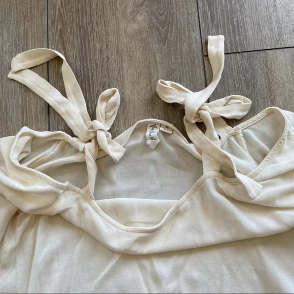 Others Follow Self Tie Cold  Shoulder Ruffle Sleeve Blouse - Picture 12 of 13